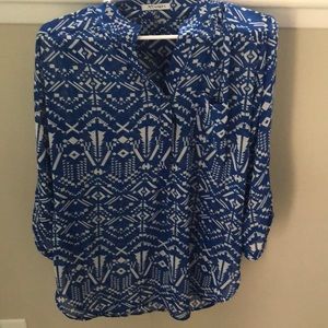 Sheer 3-quarter length sleeve blouse